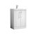 600mm Floor Standing 2 Door Vanity & Basin 3 - Nuie DPF125D White, White colour ,image 1