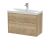 800mm Wall Hung 2 Drawer Vanity & Basin 3 - Hudson Reed JNU1826D Oak, Oak colour ,image 1