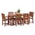 Melton Wooden Rectangular table with 4 side chairs and 2 armchairs - 6 Seat Table Set