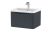 600mm Wall Hung 1 Drawer Vanity & Polymarble Basin - Nuie LUN1405 Black, Black colour ,image 1