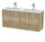 1200mm Wall Hung 4 Door Vanity & Double Basin - Hudson Reed JNU1823C Oak, Oak colour ,image 1
