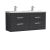 1200mm Wall Hung Cabinet With Double Basin - Nuie ATH047C Charcoal Black, Hacienda Black colour ,image 1