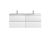 1200 Wall Hung 4 Drawer Vanity & Double Basin - Hudson Reed URB104C White, White colour ,image 1