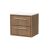 600mm Wall Hung 2-Drawer Vanity with Marble Worktop - Hudson Reed LIL2724WMT Oak, Oak colour ,image 1