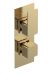 Twin Thermostatic Valve - Nuie WIN8TW01 Brushed Brass, Brass colour ,image 1