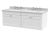 1200mm Wall Hung 2 Drawer Vanity & Marble Top - Nuie CLC194GR6 White, White colour ,image 1