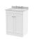 600mm Floor Standing 2 Door Vanity & Marble Top 3TH - Nuie CLC125GR3 White, White colour ,image 1