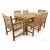 Warwick 6 Seat Wooden Garden Table Set - Neutral