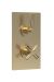 Twin Thermostatic Shower Valve With Diverter - Nuie CLL8207 Brass, Brass colour ,image 1