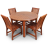 Devon Hardwood (ROUND) Grey Wood Wooden Garden 4 Seat Table Set