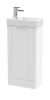 400mm Floor Standing Cabinet & Basin - Nuie FLT120 White, White colour ,image 1