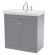 800mm Floor Standing 2-Door Vanity & Basin 3TH - Nuie CLC226B Grey, Grey colour ,image 1