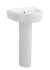 420mm Basin & Pedestal - Nuie CPV001 White, White colour ,image 1