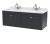 1200mm Wall Hung 2 Drawer Vanity & Marble Top - Nuie CLC1494WR2 Black, Black colour ,image 1