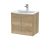 600mm Wall Hung 2 Door Vanity & Basin 4 - Hudson Reed JNU1823G Oak, Oak colour ,image 1