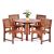 Devon Wooden Round Table and 4 Melton Arm Chair Set - 4 Seat
