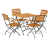 Newark 750 x 750 Metal Square Folding Table with 4x Newark Folding Arm Chair - 4 Seat Garden Dining Set