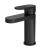 Fluted Mono Basin Mixer with Push Button Waste - Nuie BIN405F Black, Black colour ,image 1