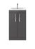 500mm Floor Standing Cabinet With Basin 2 - Nuie ATH072B Gloss Grey, Grey colour ,image 1