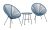 Monaco Blue 3Pc Egg Chair Bistro Set, Blue colour ,image 1