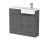 1000mm Combination Unit & Right Hand Semi Recessed Basin - Hudson Reed CBI549 Anthracite Woodgrain, Brown/Grey colour ,image 1