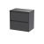 600mm Wall Hung 2 Drawer Unit & Worktop - Nuie HAV2204LSB Grey, Grey colour ,image 1