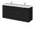 1200mm Vanity Unit & Double Ceramic Basin - Hudson Reed CBI633A Charcoal Black, Hacienda Black colour ,image 1