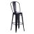 Tolix Style 850 x 450 Metal Garden High Chair - Black