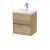 500mm Wall Hung 2 Drawer Unit & Basin 3 - Nuie HAV802D Oak, Oak colour ,image 1