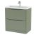 800mm Floor Standing 2 Drawer Vanity & Polymarble Basin - Nuie LUN803 Green, Green colour ,image 1