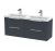 1200mm Wall Hung 4 Drawer Vanity & Double Basin - Hudson Reed DFF1493C Black, Black colour ,image 1