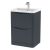 600mm Floor Standing 2 Drawer Vanity & Polymarble Basin - Nuie LUN1401 Black, Black colour ,image 1