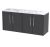 1200 Wall Hung 4-Door Vanity & Laminate Worktop - Hudson Reed JNU2223LCM2 Grey, Grey colour ,image 1