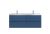 1200 Wall Hung 4 Drawer Vanity & Double Basin - Hudson Reed URB304F Blue, Blue colour ,image 1