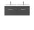 1200mm Wall Hung Cabinet With Double Basin - Nuie ATH077C Gloss Grey, Grey colour ,image 1