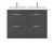 1200mm Floor Standing Cabinet With Double Basin - Nuie ATH076C Gloss Grey, Grey colour ,image 1