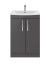 600mm Floor Standing Cabinet With Basin 4 - Nuie ATH075G Gloss Grey, Grey colour ,image 1