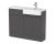 1100mm Combination Unit & Right Hand Semi Recessed Basin - Hudson Reed CBI947 Gloss Grey, Grey colour ,image 1